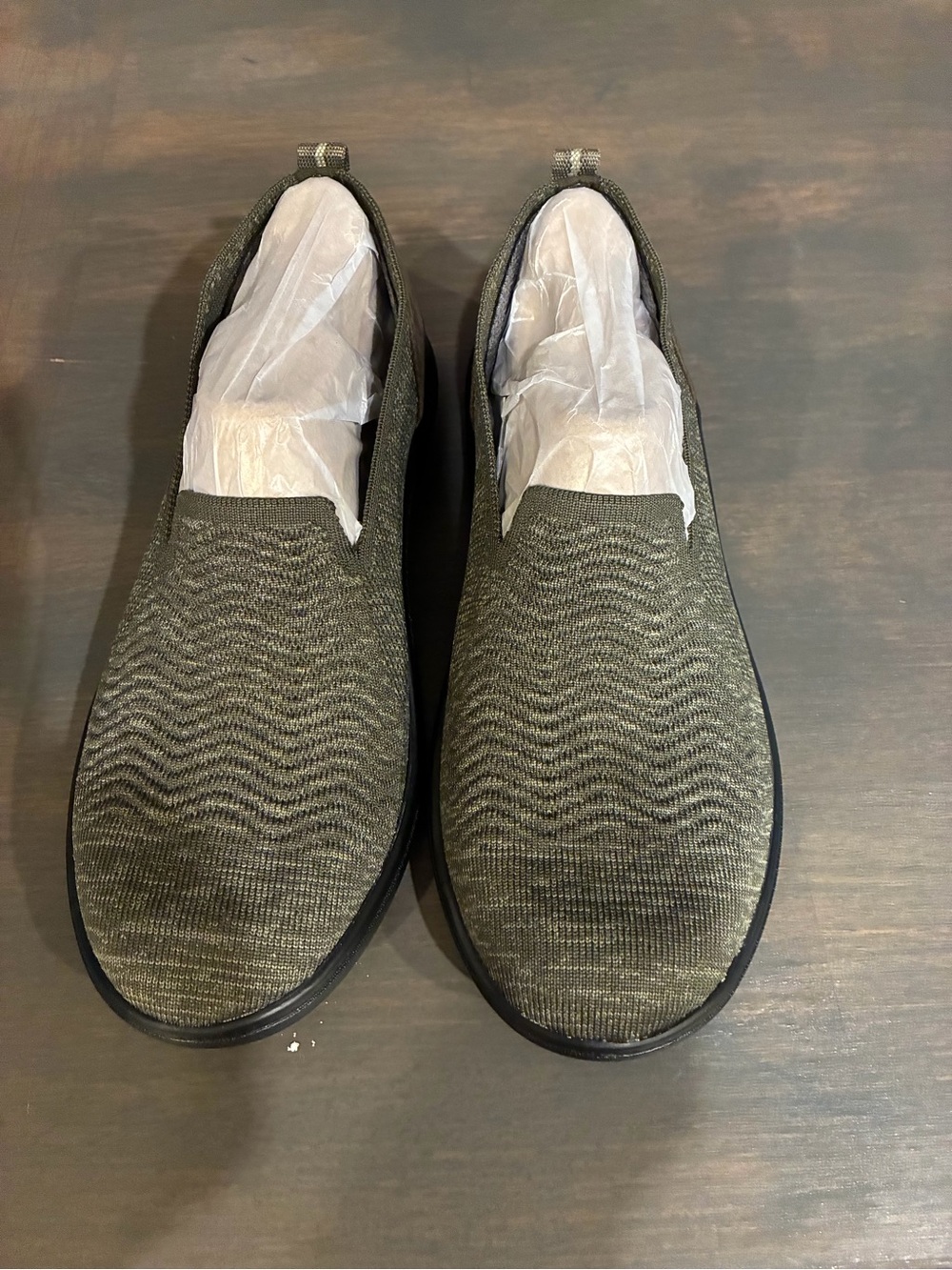 Life Stride Olive Green Knit Loafers